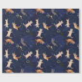 Ruimtekatten Verpakkingspapier Cadeaupapier (Vlak)