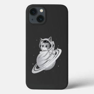 Ruimtekattenastronaut met planeet Saturnus Case-Mate iPhone Case