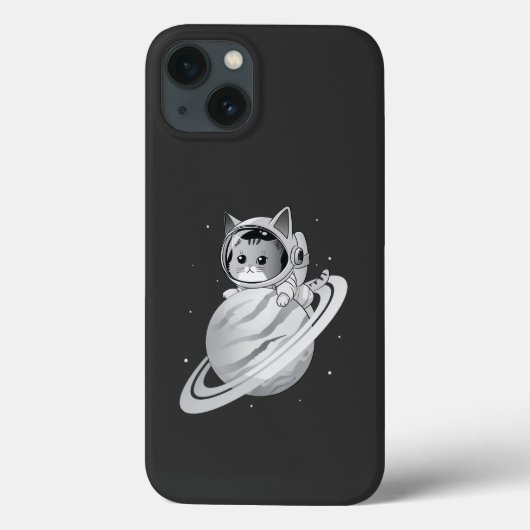 Ruimtekattenastronaut met planeet Saturnus Case-Mate iPhone Case (Achterkant)