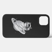 Ruimtekattenastronaut met planeet Saturnus Case-Mate iPhone Case (Achterkant (horizontaal))