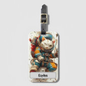 Ruimtekattenavontuur - Astronaut Kat Bagagelabel (Voorkant (verticaal))