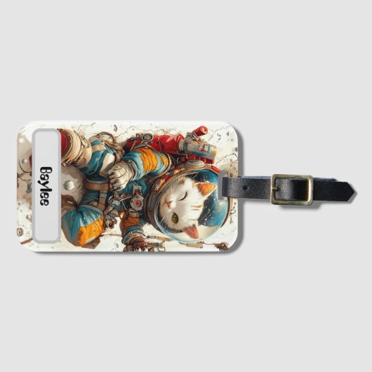 Ruimtekattenavontuur - Astronaut Kat Bagagelabel (Voorkant (horizontaal))