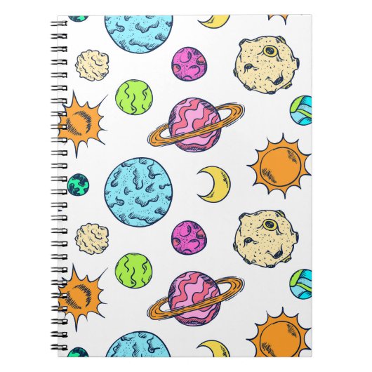 Ruimtekriebels Kosmische Achtergrond Notitieboek (Voorkant)