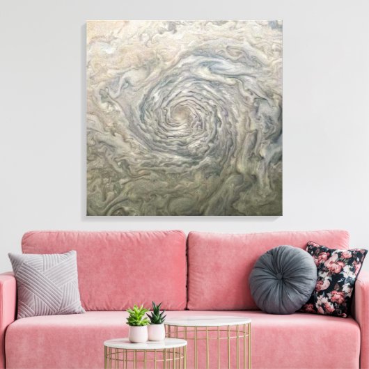 RUIMTEKUNST. Een vortex op Jupiter Canvas Afdruk (Insitu (Woonkamer))