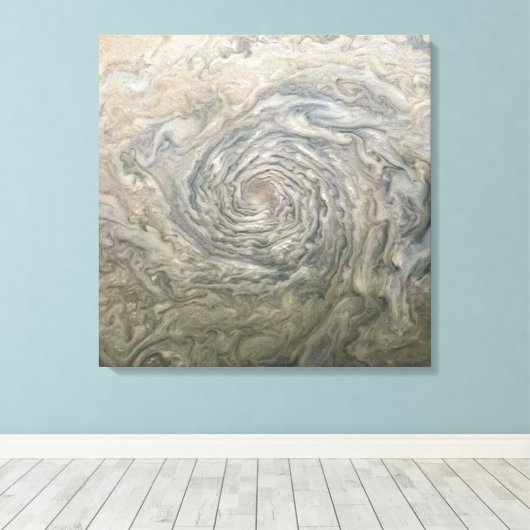 RUIMTEKUNST. Een vortex op Jupiter Canvas Afdruk (Insitu (Houten vloer))