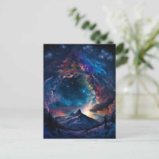 Ruimtelandschap van het kosmische gebergte briefkaart (Staand voorkant)