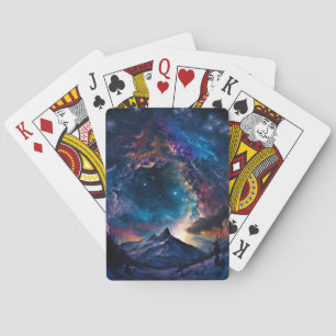 Ruimtelandschap van het kosmische gebergte pokerkaarten