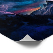 Ruimtelandschap van het kosmische gebergte poster (Hoek)