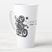 Ruimtelemur-astronaut fietst - Madagaskar Latte Mok (Linkerhoek)