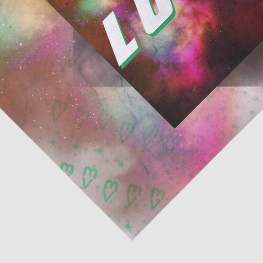 Ruimteliefde - Nebula, sterren, harten Tissuepapier (Detail)
