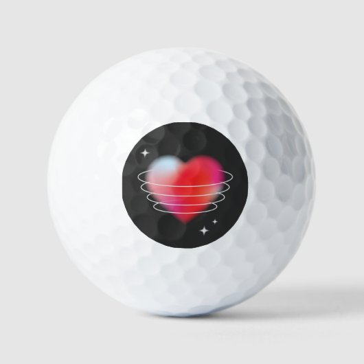 Ruimteliefde, rode hartslag design Valentijnsdag Golfballen (Voorkant)