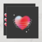 Ruimteliefde, rode hartslag design Valentijnsdag Kaart (Voorkant / Achterkant)