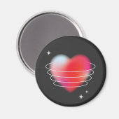 Ruimteliefde, rode hartslag design Valentijnsdag Magneet (Voorkant / Achterkant)