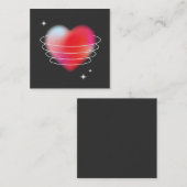 Ruimteliefde, rode hartslag Valentijnsdag mooi Informatiekaartje (Voorkant / Achterkant)