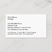 Ruimtelijke ordening en bosbeheer visitekaartje (Achterkant)