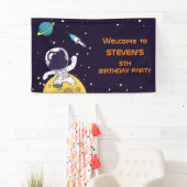 Ruimteman astronaut verkennen van de ruimte verjaa spandoek (Insitu)