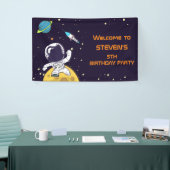 Ruimteman astronaut verkennen van de ruimte verjaa spandoek (Beurs)
