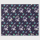 Ruimteman Drijvend in Buitenruimte Patroon Cadeaupapier (Vlak)