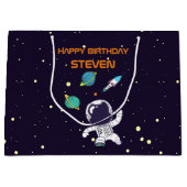 Ruimteman Drijvend in de ruimte Verjaardag Groot Cadeauzakje (Voorkant)