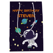 Ruimteman Drijvend in de ruimte Verjaardag Medium Cadeauzakje (Voorkant)