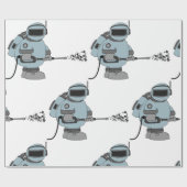 Ruimtemanitor Spuiten Sterren Sci-Fi Astronaut Cadeaupapier (Vlak)