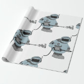 Ruimtemanitor Spuiten Sterren Sci-Fi Astronaut Cadeaupapier (Uitgerold)