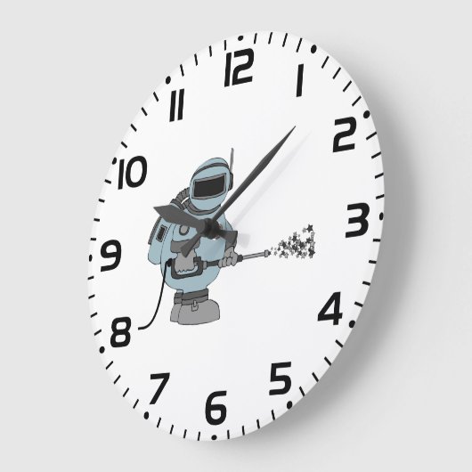 Ruimtemanitor Spuiten Sterren Sci-Fi Astronaut Grote Klok (Hoek)