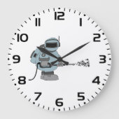 Ruimtemanitor Spuiten Sterren Sci-Fi Astronaut Grote Klok (Voorkant)