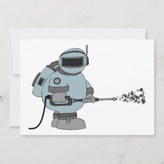 Ruimtemanitor Spuiten Sterren Sci-Fi Astronaut Kaart (Voorkant)