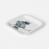 Ruimtemanitor Spuiten Sterren Sci-Fi Astronaut Papieren Bordje (Gebogen)