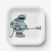 Ruimtemanitor Spuiten Sterren Sci-Fi Astronaut Papieren Bordje (Voorkant)