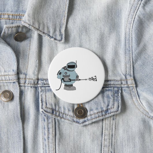 Ruimtemanitor Spuiten Sterren Sci-Fi Astronaut Ronde Button 7,6 Cm (In situ)