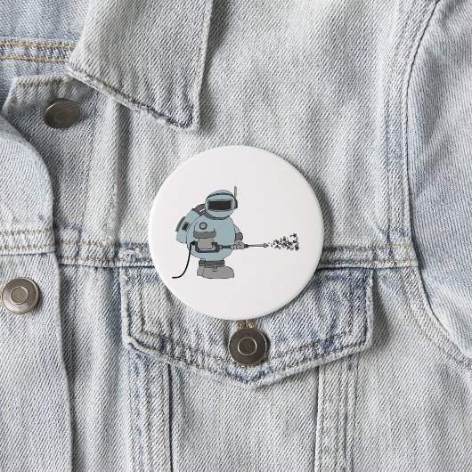 Ruimtemanitor Spuiten Sterren Sci-Fi Astronaut Ronde Button 7,6 Cm