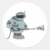 Ruimtemanitor Spuiten Sterren Sci-Fi Astronaut Ronde Sticker (Voorkant)