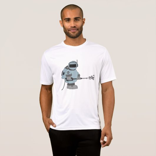 Ruimtemanitor Spuiten Sterren Sci-Fi Astronaut T-shirt (Voorkant volledig)