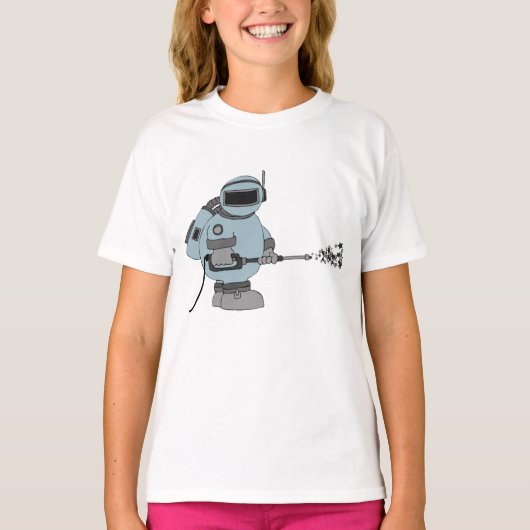 Ruimtemanitor Spuiten Sterren Sci-Fi Astronaut T-shirt (Voorkant)