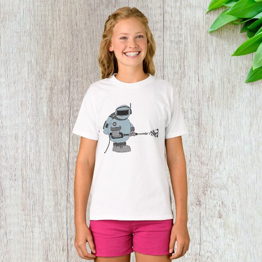 Ruimtemanitor Spuiten Sterren Sci-Fi Astronaut T-shirt