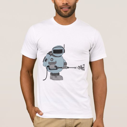 Ruimtemanitor Spuiten Sterren Sci-Fi Astronaut T-shirt (Voorkant)