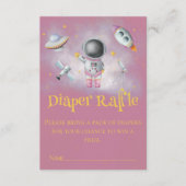 Ruimtemeisje Astronaut-raketten tegen sterren Baby Informatiekaartje (Voorkant)