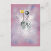 Ruimtemeisje Astronaut-raketten tegen sterren Baby Informatiekaartje (Achterkant)