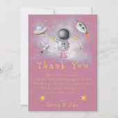 Ruimtemeisje Astronaut roze raketster Hartelijk da Kaart (Voorkant)