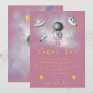 Ruimtemeisje Astronaut roze raketster Hartelijk da Kaart