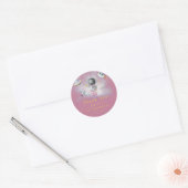Ruimtemeisje Astronaut roze raketten Birthday C Ronde Sticker (Envelop)