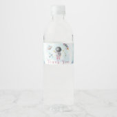 Ruimtemeisje Astronaut roze raketten ster Baby Sho Waterfles Etiket (Voorkant)