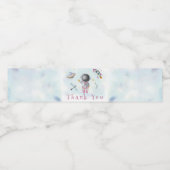 Ruimtemeisje Astronaut roze raketten ster Baby Sho Waterfles Etiket (Enkel label)