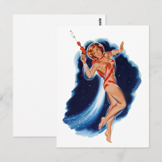 Ruimtemeisje Briefkaart (Voorkant / Achterkant)