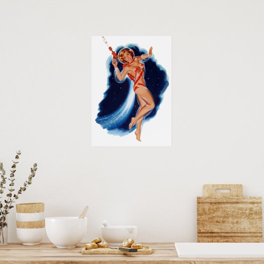 Ruimtemeisje Poster (Keuken)