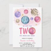 Ruimtemeisje Twee De Verjaardag van de Maan Sterre Kaart (Voorkant)