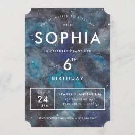 Ruimtemelkweg op Blauwe Verjaardagsfeestje Kaart