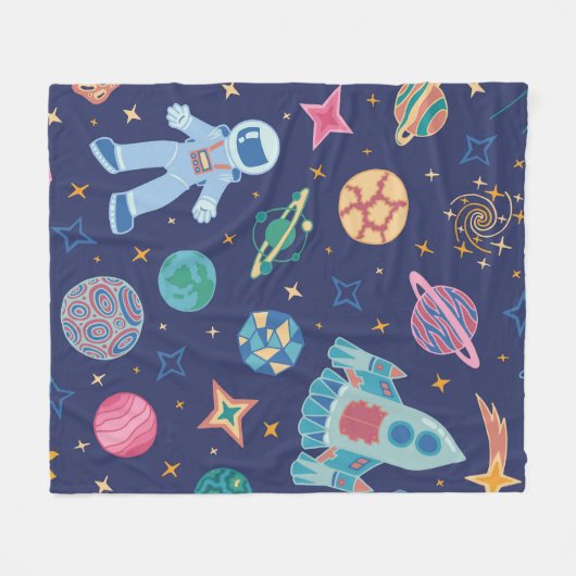 Ruimtemissie Fleece Deken (Voorkant (Horizontaal))